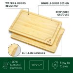 XL Cutting Board - Extra Large Bamboo Cutting board for Kitchen - Butcher Block for Chopping Meat and Vegetables by Royal Craft Wood - Image 2