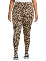 Feathers Women's Plus Size Fleece Leggings, 5-Pack - Image 2