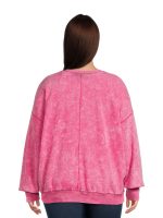 No Boundaries Juniors Plus Size Washed Graphic Crewneck Sweatshirt, Sizes 1X-4X - Image 4
