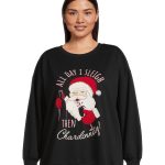 Christmas Women's Plus Size All Day Sleigh Graphic Sweatshirt from Feeling Festive