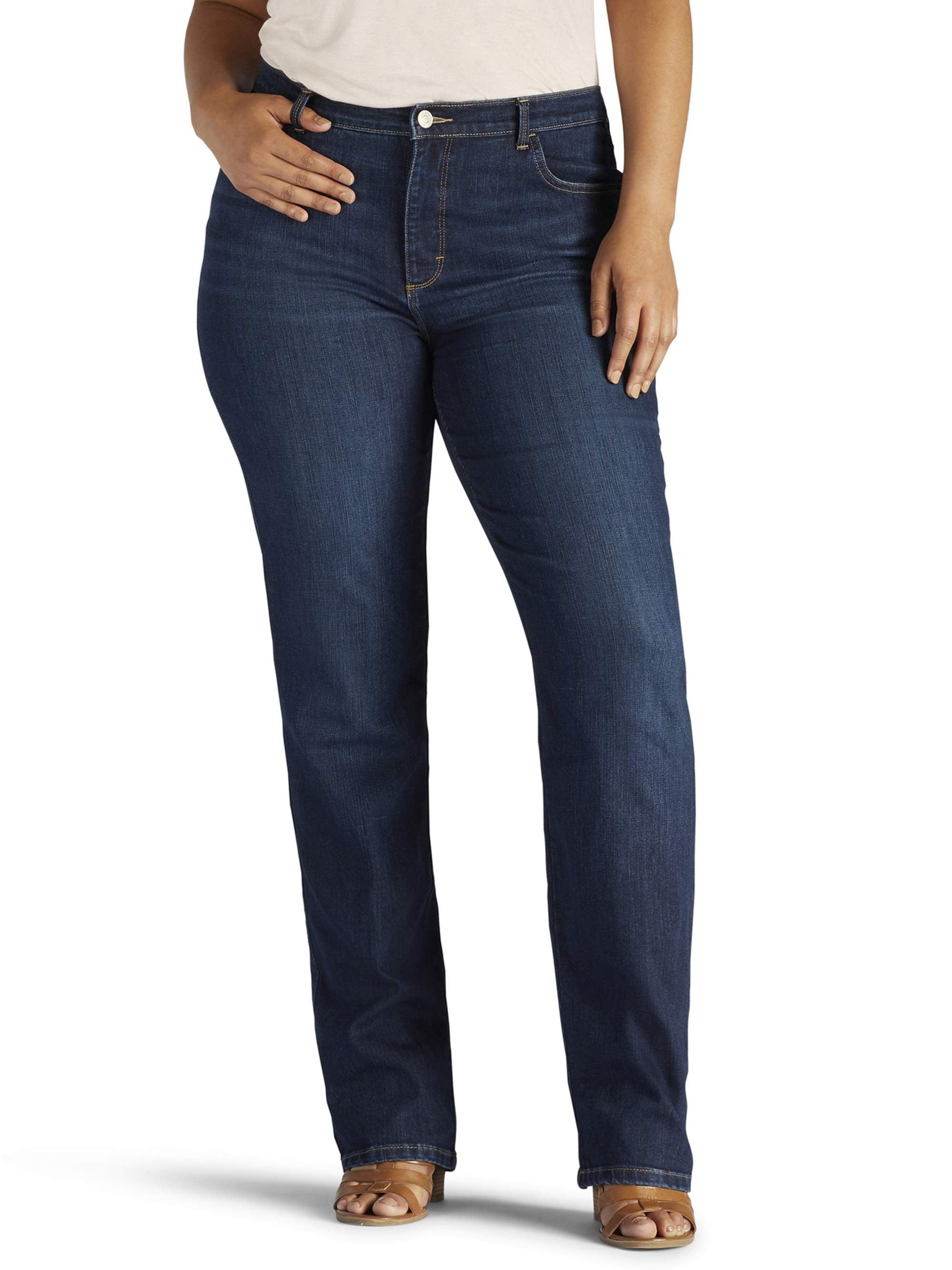 Lee-Women-s-Plus-Instantly-Slims-Relaxed-Fit-Straight-Leg-Jean_16018a0b-246b-4dca-b3ba-785f3529c9a5_1.1eb5bf8d84818749075fa316a4a89c2d Lee Women's Plus Instantly Slims Relaxed Fit Straight Leg Jean - Image 1