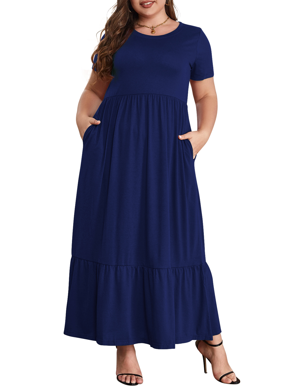 Mengpipi-Women-s-Plus-Size-Casual-Short-Sleeve-Crewneck-Dress-Flowy-Tiered-Loose-Maxi-Dress-with-Pockets-Navyblue-1X-4X_6ffc5746-481f-436b-90a4-c62ec009e25d.53c7938b387a8043a30f9fa06b26fe64 Mengpipi Women's Plus Size Casual Short Sleeve Crewneck Dress Flowy Tiered Loose Maxi Dress with Pockets Navyblue 1X-4X - Image 1