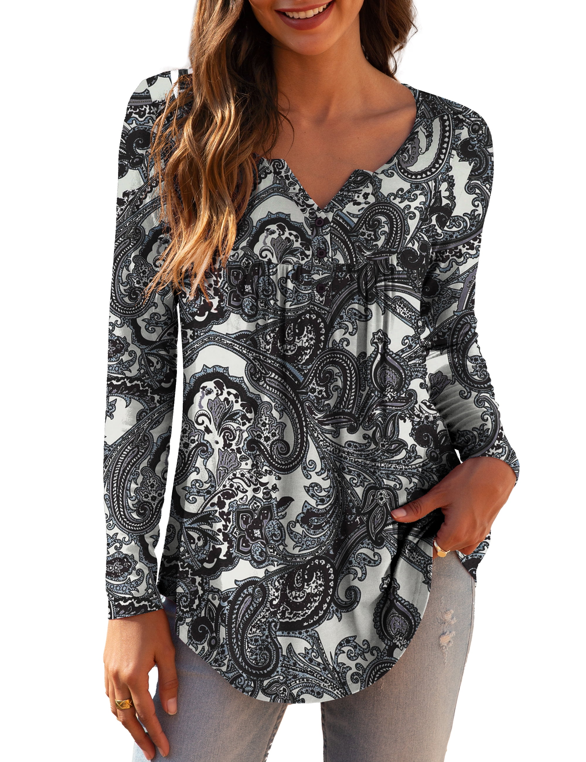a-Jesdani-Womens-Plus-Size-Long-Sleeve-Tops-Tunic-Tops-Casual-Floral-Henley-Shirts-m-4x_4a790939-20cc-4b6e-8425-80c3da499c8a.132e4961e2e368936a93ec5bfc7ad215 a.Jesdani Womens Plus Size Long Sleeve Tops Tunic Tops Casual Floral Henley Shirts m-4x - Image 1