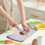 QIIBURR Plastic Cutting Boards for Kitchen Dishwasher Safe, Extra Large Cutting Board for Meat with Juice Grooves, Easy Grip Handle, Non-Slip, with Grinding Area - Image 6